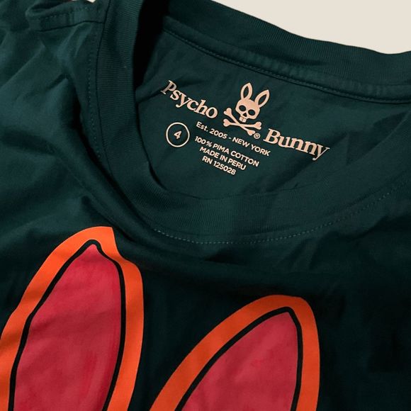 Pyscho Bunny Big Logo Tee Turquoise Size Small - Picture 3 of 4